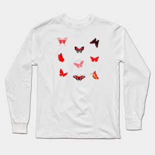Red butterfly Long Sleeve T-Shirt